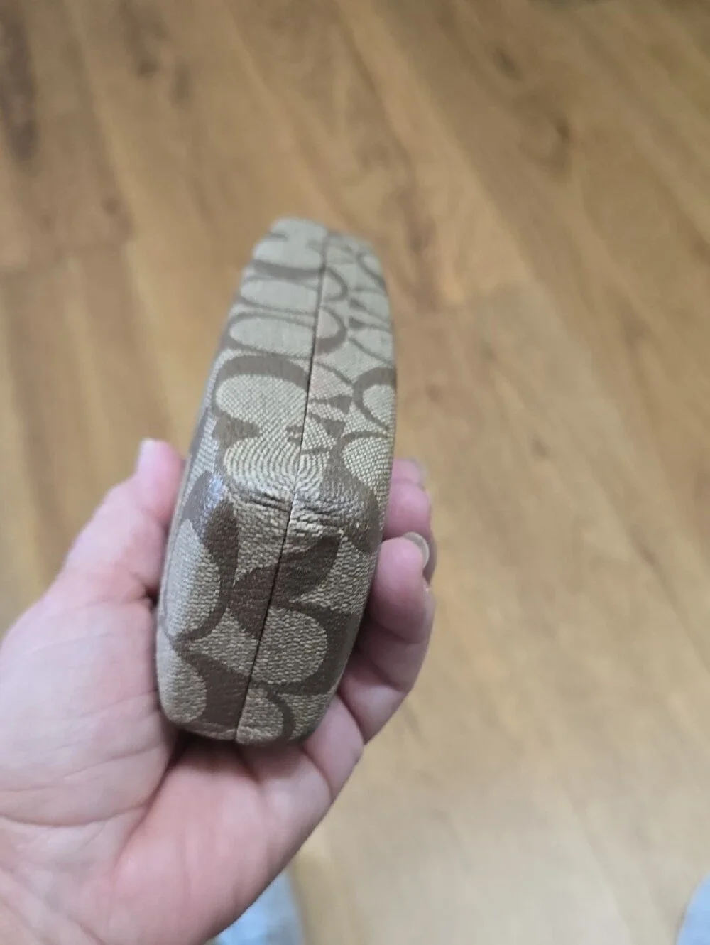 COACH Brown Signature Monogram Eyewear Case